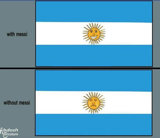 کاریکاتور: وضعیت آرژانتین با مسی و بدون مسی!
