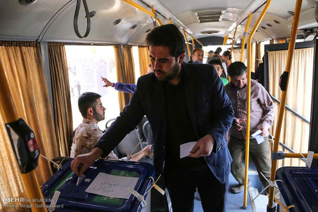 عکس: مشارکت اتوبوسی در انتخابات