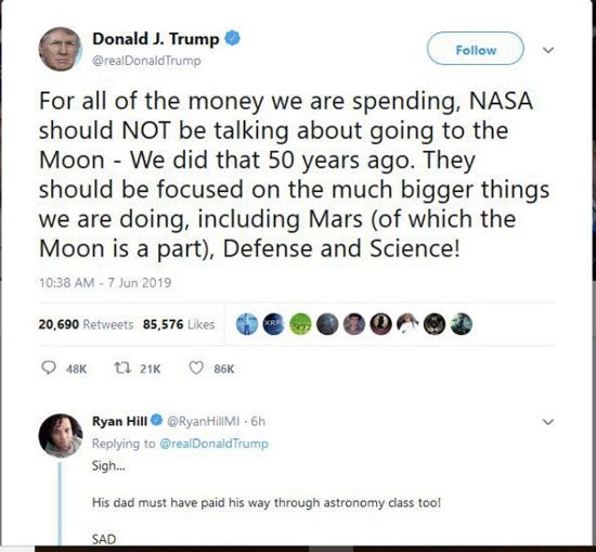 آقای ترامپ واقعا ماه بخشی از مریخ است؟ نه بابا!