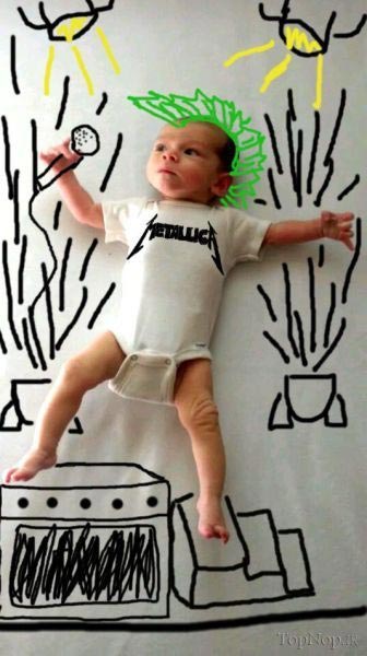 هنرنمایی پدر خلاق با نوزادش! +عکس