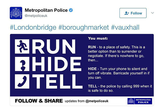 هشدار پليس لندن به مردم: فرار كنيد