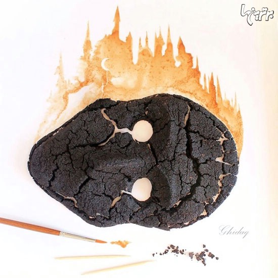 هنرنمایی زیبا با قهوه روی برگ +عکس