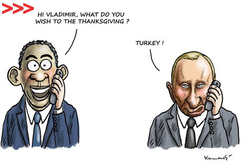 کاریکاتور: کادوی درخواستی پوتین از اوباما