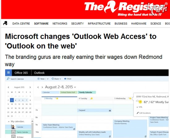 جدیدترین اخبار از نرم افزار Outlook