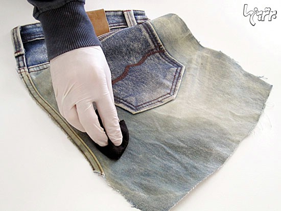 با شلوار جین‌های کهنه تابلوی زیبا درست کنید