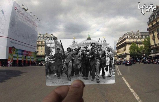عکس: تلفیق پاریس 1944 و پاریس 2015