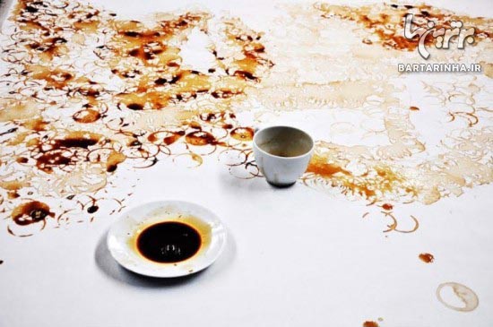 هنرنمایی فوق العاده زیبا با لکه قهوه + عکس