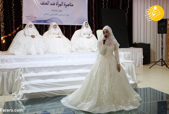 عروس‌هایِ فلسطینی با سر و صورت کبود