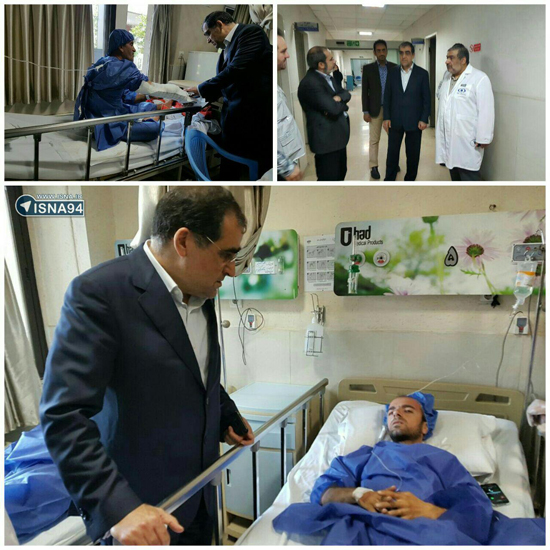 عیادت وزیر بهداشت از مجروحان تیراندازی در مجلس