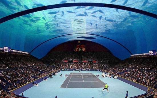 نخستین زمین تنیس زیر آب جهان در دبی