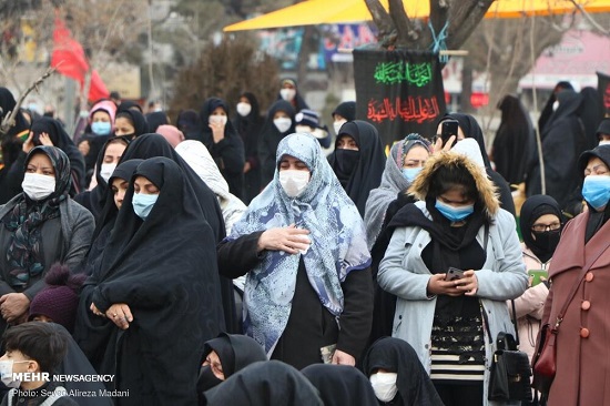 تجمع عزاداران فاطمی در میدان شاهد تهران