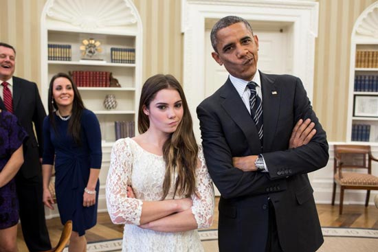 دیدار دختران‌ طلايی آمریکا با اوباما +عکس