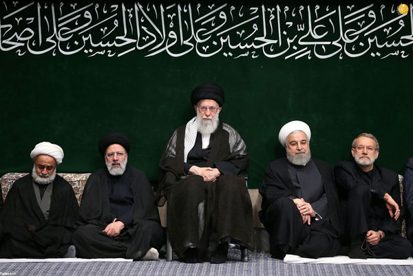روحانی، لاریجانی و رئیسی در کنار رهبر انقلاب
