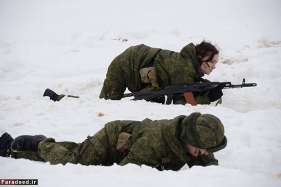 عکس: مانور زنان ارتش روسیه