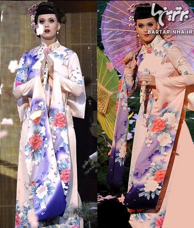 جنجال «کیتی پری» با لباس ژاپنی! +عکس
