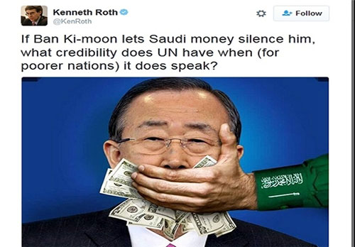 سازمان ملل با پول عربستان ساکت شد!