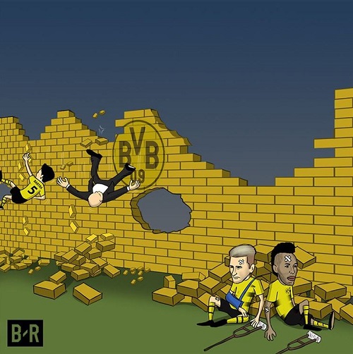 کاریکاتور: فرو ریختن دیوار زردِ وستفالن