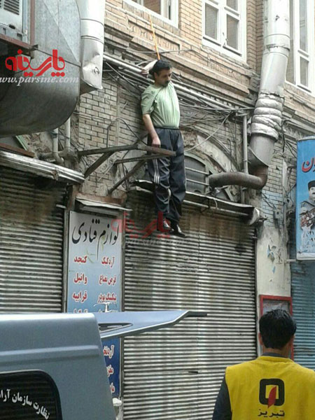 تصاویری از خودکشی یک کارگر در تبریز (18+)