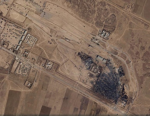تصاویر ماهواره‌ای از گمرک هرات بعد از آتش‌سوزی