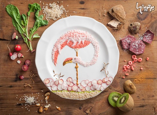 تصویرسازی های منحصربفرد با مواد غذایی