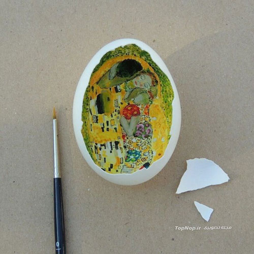 بازسازی آثار هنری برتر روی پوست تخم مرغ