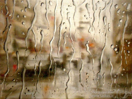 موضوع نقاشی: «رانندگی در یک روز بارانی»