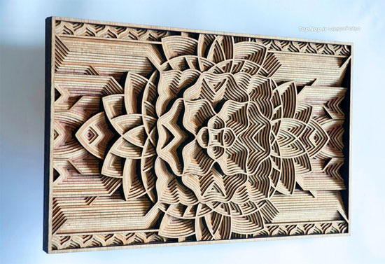 خلق مجسمه‌های چوبی زیبا با لیزر +عکس