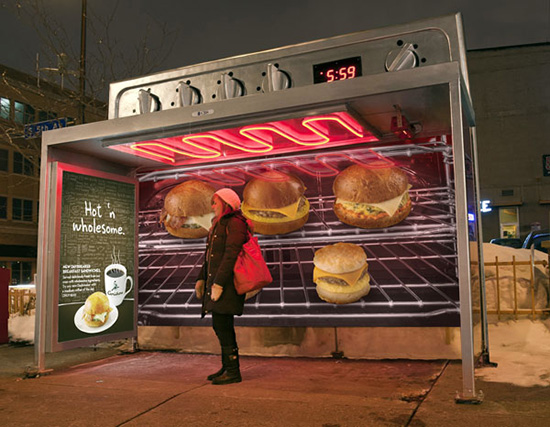 تبلیغات خلاقانه «مک‌دونالد» در ایستگاه‌های اتوبوس
