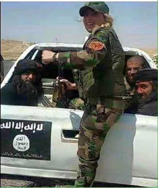 یک پیشمرگ زن، 3 داعشی را اسیر کرد!