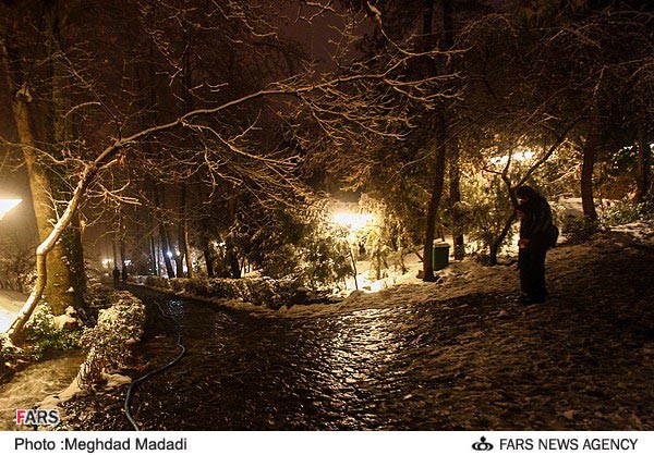 گزارش تصویری از شب سرد زمستانی تهران