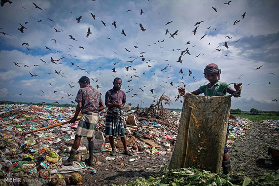 عکس: زباله جمع کن ها در بنگلادش