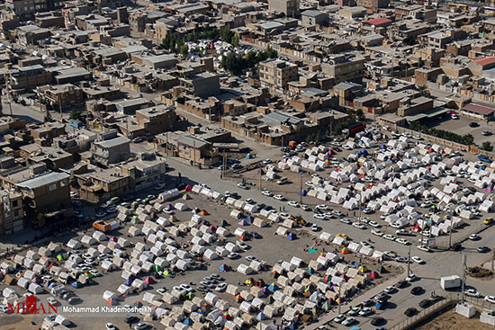 تصاویر هوایی از اسکان موقت زلزله زدگان