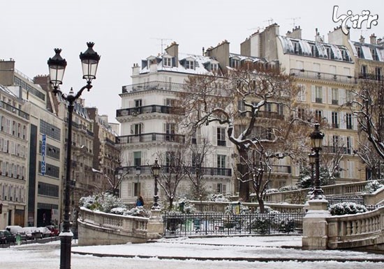 تصاویری زیبا از پاریس برفی