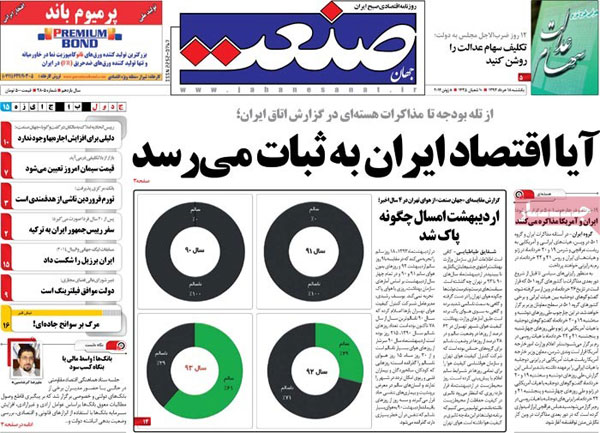 عناوین روزنامه های امروز 93/03/18