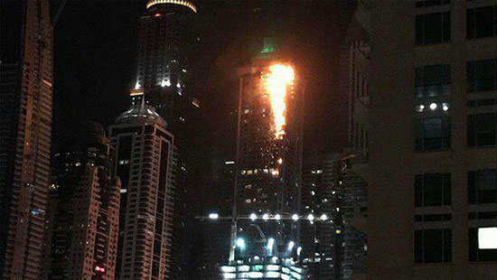 آتش سوزی گسترده در برج 86 طبقه در دبی