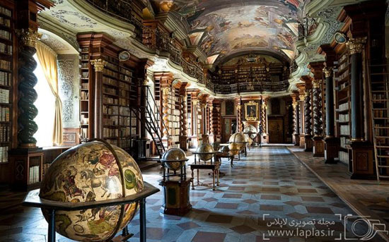 زیباترین کتابخانه جهان در پراگ +عکس