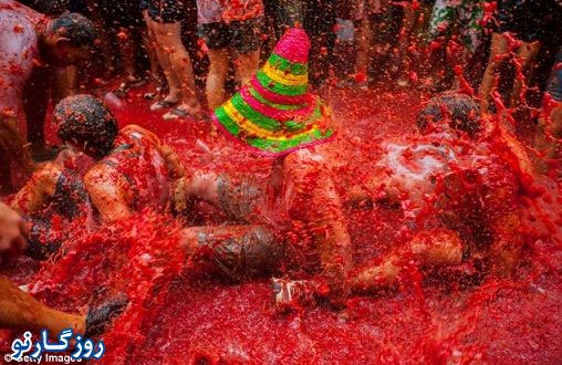 تصاویر: جشن گوجه فرنگی در اسپانیا!