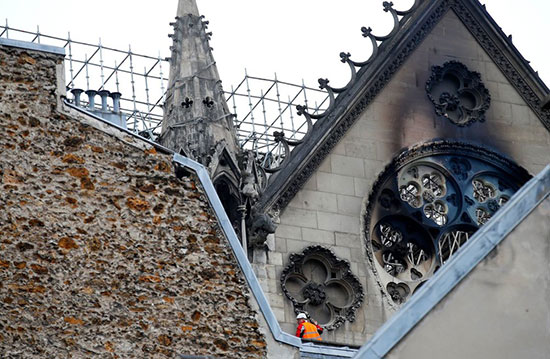 کلیسای نوتردام پس از آتش‌سوزی