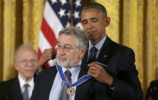 مدال آزادی اوباما برای تام هنکس، دنیرو و رابرت ردفورد