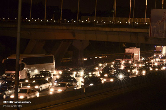 مسافران جاده چالوس در ترافیک
