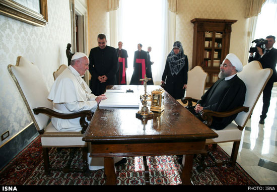 دیدار روحانی با پاپ فرانسیس +عکس