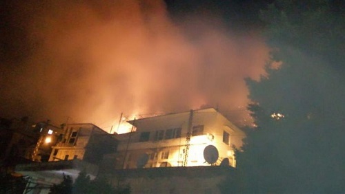 آتش‌سوزی گسترده در منطقه بقاع لبنان