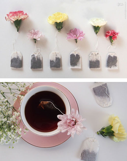 عکس: هنرنمایی با چای کیسه‌ای