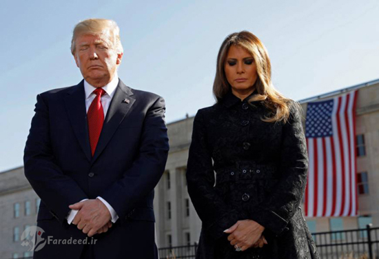 ترامپ و همسرش در یادبود 11سپتامبر