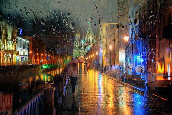 عکس هایی زیبا از خیابان های بارانی