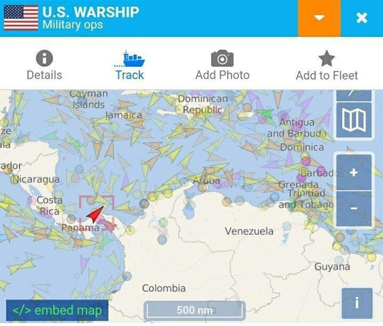 کشتی جنگی آمریکا راهی کارائیب شد