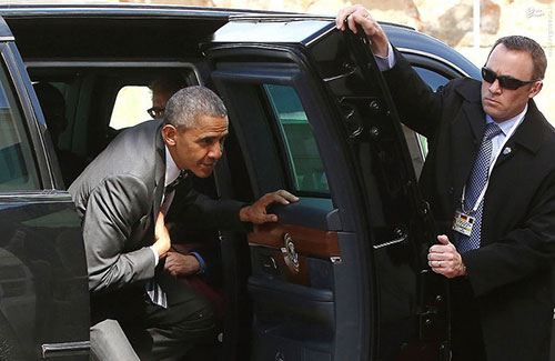 عکس: خودروی امنیتی اوباما در به آلمان