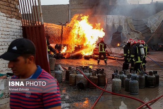 انفجار و آتش سوزی جایگاه گاز مایعِ قم