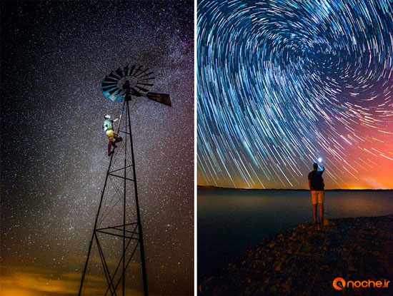 نمایش زیبای ستارگان در آسمان شب +عکس