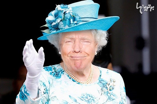 تصاویر خنده دار از ترکیب ملکه و ترامپ